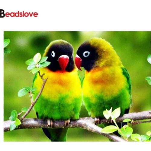 Colorful Birds Diamond Painting Parrots Full Square Round Mosaic Picture Of Rhinestones 5D DIY Diamond Embroidery Home Decor