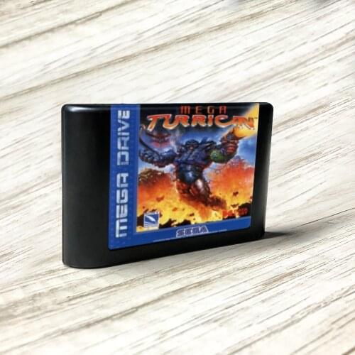 Mega Turrican - EUR Label Flashkit MD Electroless Gold PCB Card for Sega Genesis Megadrive Video Game Console
