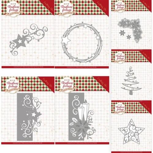 Piggy Craft metal cutting dies cut die mold Christmas star candle edge Scrapbook paper craft knife mould blade punch stencils