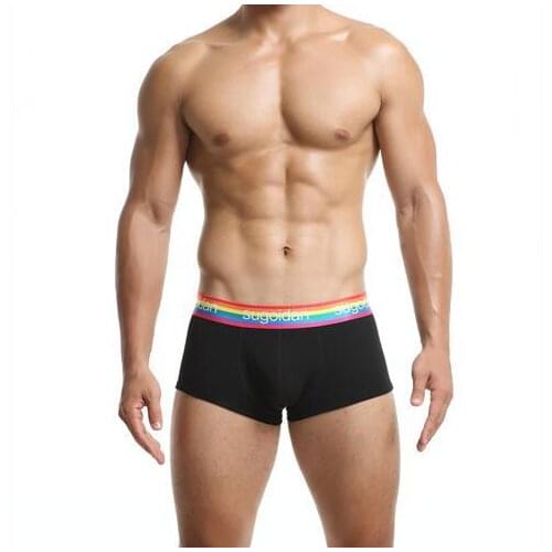 Rainbow color mens underwear temptation four corner pants cotton comfortable breathable underpants