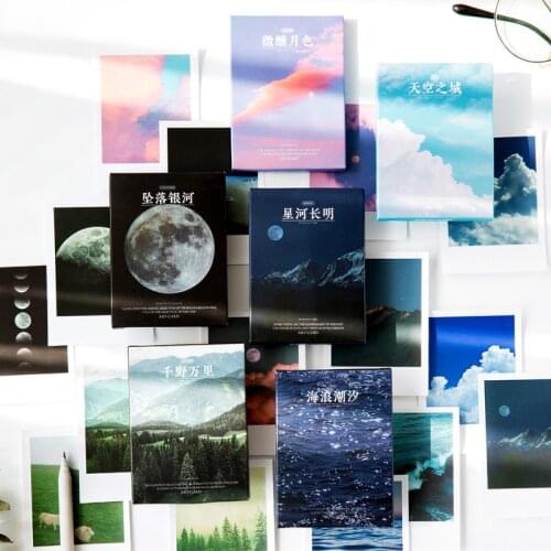 JIANWU 30 sheets Romantic Scenery Series Stickers Cool World Sky Forest Planet DIY Journal Sticker Stationery School Supplies