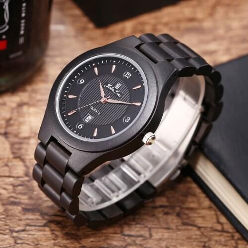Wriswatch 2021 ebony wooden watch single calendar casual fashion foreign trade quartz watch manufacturer wholesale