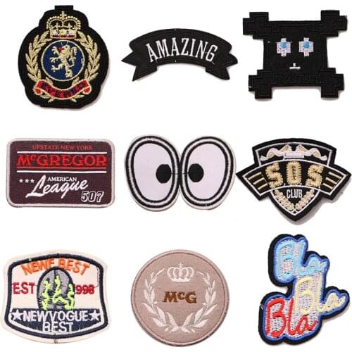 4 Pcs Cartoon Decorative Patch Sos Eyes Medal Icon Embroidered Applique Patches For DIY Iron on Badges Stickers on a backpack