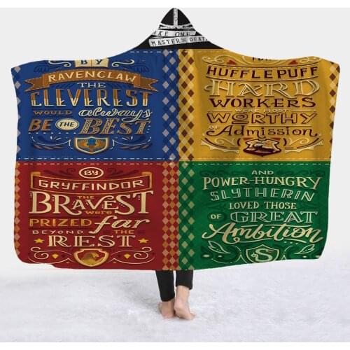 Wearable 3D Famous American movie Fleece Hoodie Throw Blanket Soft Fluffy weighted Blankets For Adults manta Coral Fleece