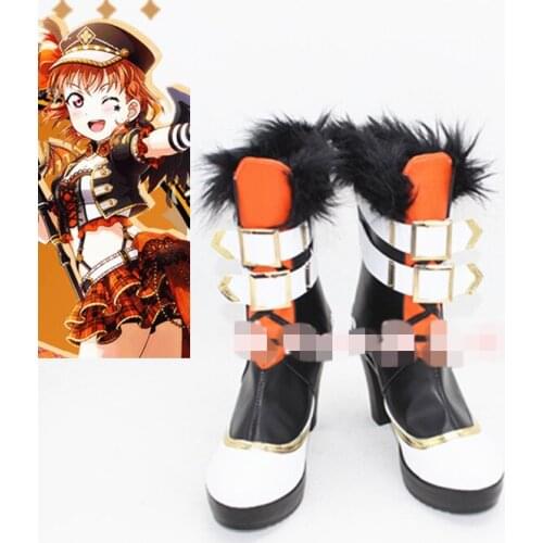 Anime Cosplay Shoe Love Live Sunshine Aqours Takami Chika Punk Rock Shoes Women Calf Length Boots A