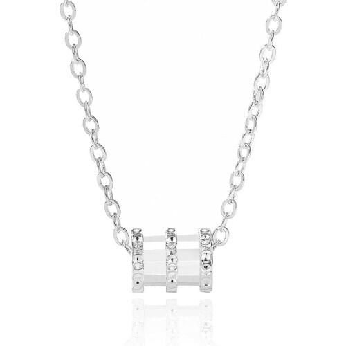 S925 Sterling Silver Small Waist Necklace Round Pendants Female Rose Gold Clavicle Chain