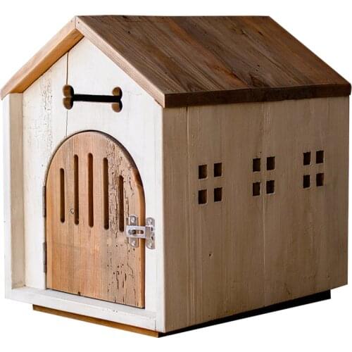 Semi handmade small old pine wood dog and cat house