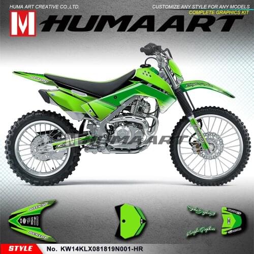 HUMAART Custom Graphics MX Sticker Kit for KLX140 2008 2009 2010 2011 2012 2013 2014 2015 2016 2017 2018 2019 2020
