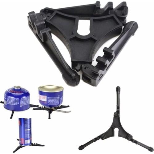 Portable Outdoor Camping Stove Fixed Bracket Oil Bottle Foldable Gas Cylinder Tripod Holder Support High Quality Nylon Black
