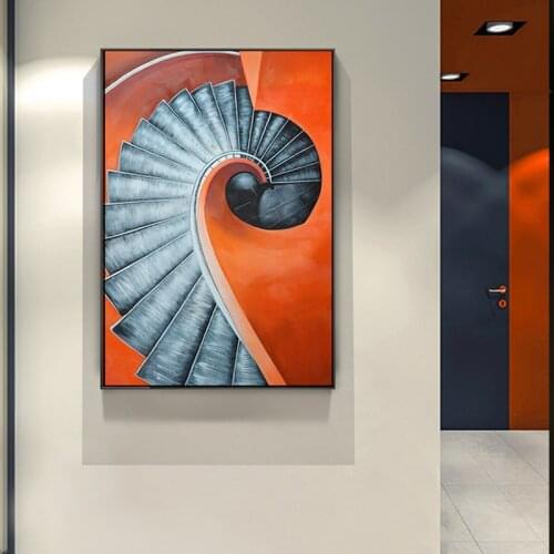 Industrial Decor Swirl Stairs Canvas Painting Wall Art Poster And Print For Living Room Aisle Studio HD Abstract Home Decoration