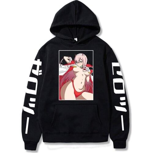 Anime Zero Two Print Pullover Women Winter Sweatshirt Men Oversized Hoody Darling In The Franxx Costume Hoodie Harajuku Sudadera
