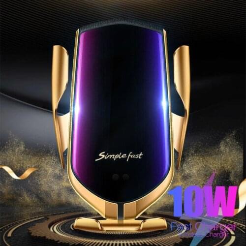 Qi Automatic Clamping Car Wireless Charger 10W Infrared Induction Phone Fast Charging Stand For iPhone 12 Pro Max Xiaomi Samsung