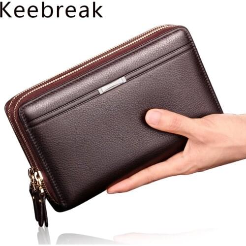 Luxury Clutch Bag Man High Quality Zipper Long Purse Business Phone Hand Bags Pochette Men Handbag Card Wallet Male Clutch 2021