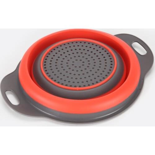 Foldable Fruit Vegetable Washing Basket Strainer Portable Silicone Colander Collapsible Drainer With Handle Kitchen Tools