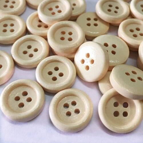 Solid color round button high quality four hole wooden buckle DIY clothing accessories sewing clothing button