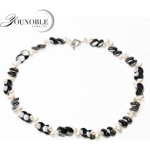 Wedding Real Natural Freshwater Pearl Necklace For Women,Boho Double Choker Necklace Anniversary Gift