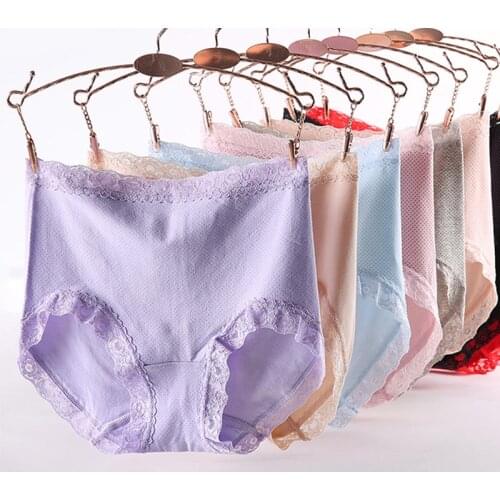 High Waist Panties Womens Cotton Briefs Sexy Lace Small Dot Cute Cotton Panties of Large Size Underwear for Women Vs Pink