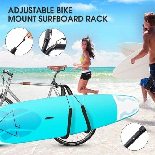 Bicycle surf rack, surfboard, water ski, bicycle rack mounted on the seatpost, practical surfboard bicycle side bracket