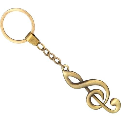 Vintage Music Symbol Keychain Hanging Handmade Pendants DIY Crafts Copper Jewelry to Decorate Your Pocket, Home, and Bag Purse