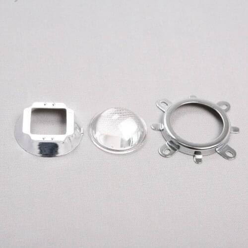 High Quality 1set 60-80 Degree 44mm Glass Lens and 49.6mm Reflector with Fixed Bracekt for 20-100W High Power LED