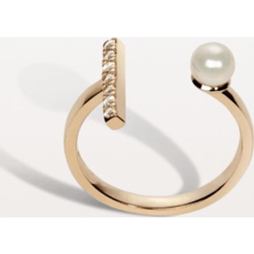 CANNER Opening Fashion Pearl Rings 100% 925 Sterling Silver Zircon Gold Rings For Women Luxury Fine Jewelry Wedding Rings