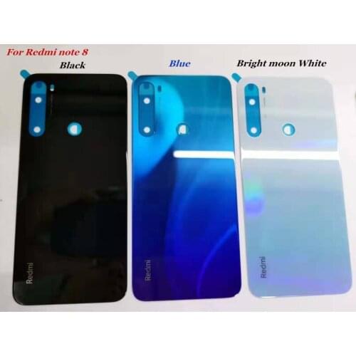 10PCS 100% Original Glass For Redmi note 8 Back Housing Back Cover Battery Case with logo For Xiao mi Redmi note 8 Replacement