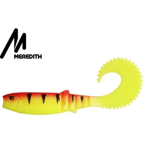 MEREDITH 9cm 4.8g 10pcs 3D Shad Swimbait for Fishing Lures Cannibal Curved Tail leurre souple Lures Artificial Free shipping