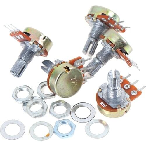 1K 2K 5K 10K 20K 2500K 500K 5pcs WH148 B1K B2K B5K B10K B20K B500K B250K 3Pin 15mm Shaft Amplifier Dual Stereo Potentiometer
