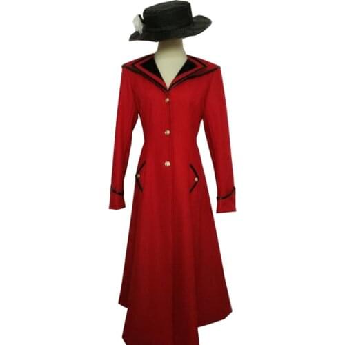 2019 Mary Poppins Coat Mary Poppins Cosplay Costume Coat+Hat (Woolen)
