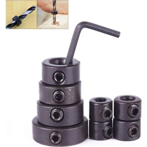 8pcs 3-16mm Woodworking Drill Locator Drill Bit Depth Stop Collars Ring Positioner Drill Locator Wood Drill Bit
