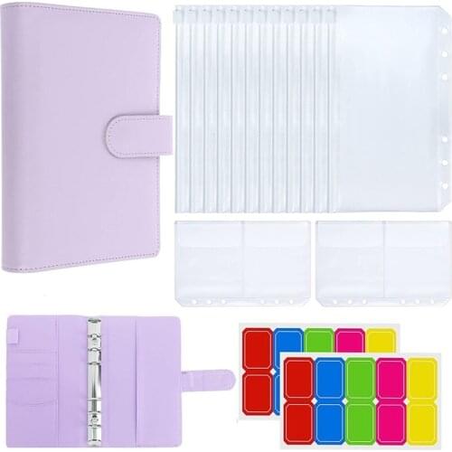 A6 PU Leather Budget Organizer Binder Sets, They Are Great for Storage Cash, Coins, Checks, Receipts