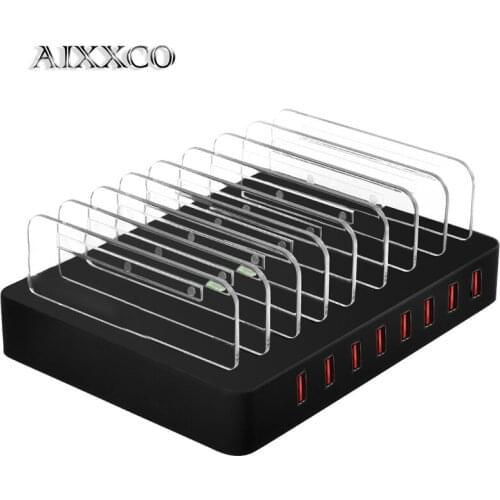 AIXXCO 96W 19A 8 Ports USB Charger Mobile Phone Charger for Samsung Huawei LG Iphone Adapter