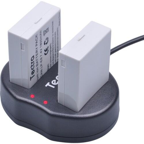 2pc 7.4V 1800mAh LP-E8 LP E8 LPE8 Battery for Canon 550D 600D 650D 700D X4 X5 X6i X7i T2i T3i T4i T5i +USB Dual Charger