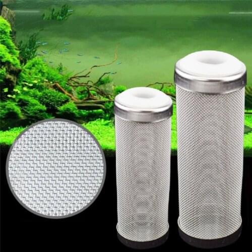 Aquarium Fish Tank Pre-Filter Inlet Intake Filter Cover Guard Strainer Dia1.2/1.6cm Stainless Steel Mesh Net Protect Fish Shrimp