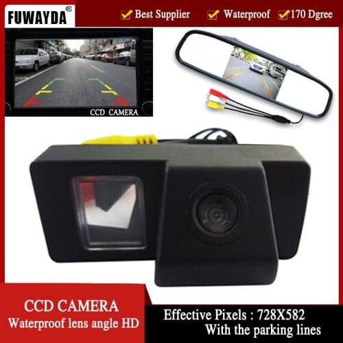 FUWAYDA Color CCD Car Rear View Camera for TOYOTA LAND CRUISER 200 LC200/Toyota REIZ 2009,with 4.3 Inch Rear view Mirror Monitor