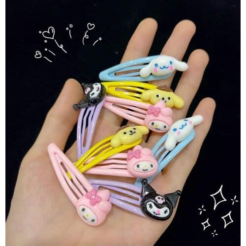 Children Cute Dog BB Clip Japanese Simple Girl Plush Large Intestine Hair Tie Baby Hairpin Cartoon Animal Headdress