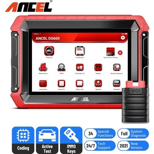 ANCEL Diagnostic Tool OBD2 All System DS600 Engine ABS SRS Airbag Oil Reset IMMO DPF EPB SAS OBDII Automotive Car Scanner