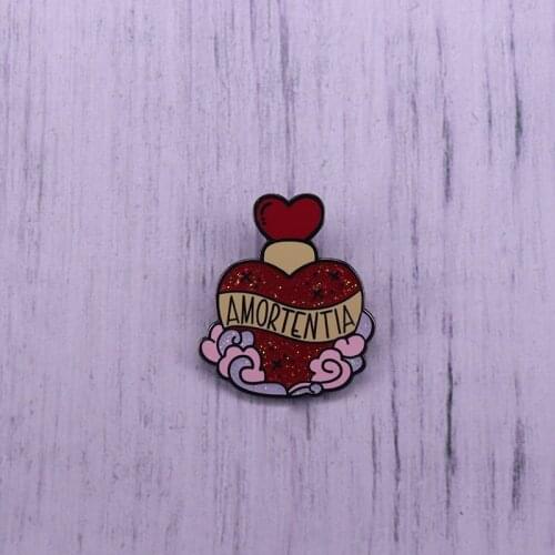 Amortentia bottle lapel enamel pin wizard fantasy love infatuation potion brooch badge