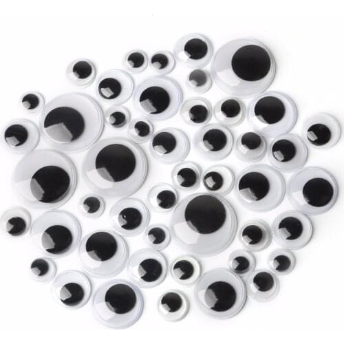 Mixed 5/6/7/8/10/12/15/18/20mm Self-adhesive Moving Eyes For Toys Dolls Googly Wiggly Eyes DIY Scrapbook Accessories