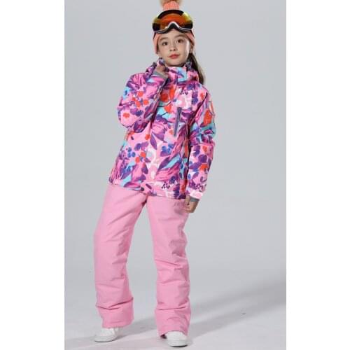 2019 Ski Suit Kids Thicken Winter Suit Children Snowboard Suit Children Ski Suit For Girls Ski Jacket Snowboard Snow Suit Warm
