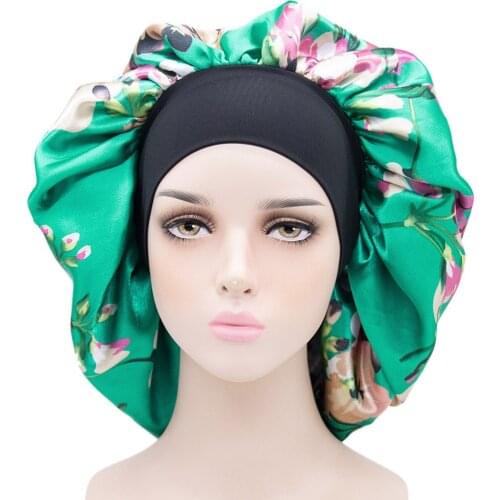 HanXi Silk Bonnet Satin Cheveux Nuit Large Women Sleep Night Hat Cap