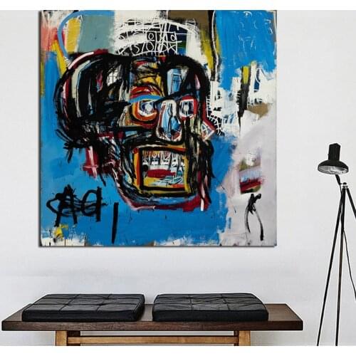 Jean Michel Untitled Graffiti Wall Art Canvas Poster and Print Canvas Painting Oil Decorative Picture Living Room Home Decor HD