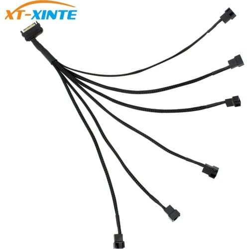 XT-XINTE Laptop SATA 15 Pin to 3 Pin 4 Pin Cooling Fan Cable 30cm Mainboard CPU Fan Adapter Connectors Cable