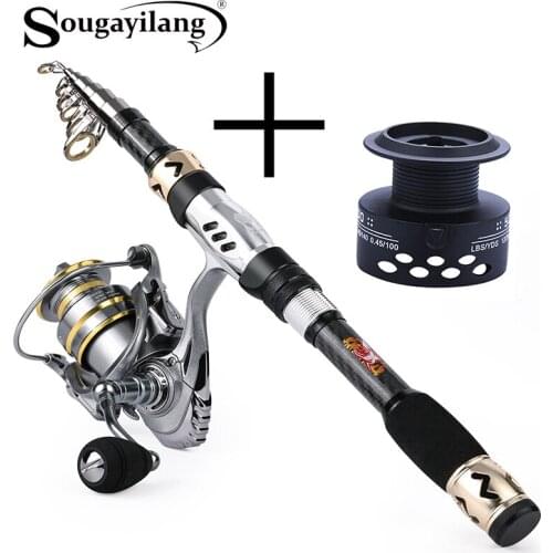 Sougayilang 1.8m-3.0m Fishing Rod Reel Combos and 13 + 1BB 5.1:1 5.5:1 Gear Ratio Free Line Cup Baitcasting Reel Set Pesca