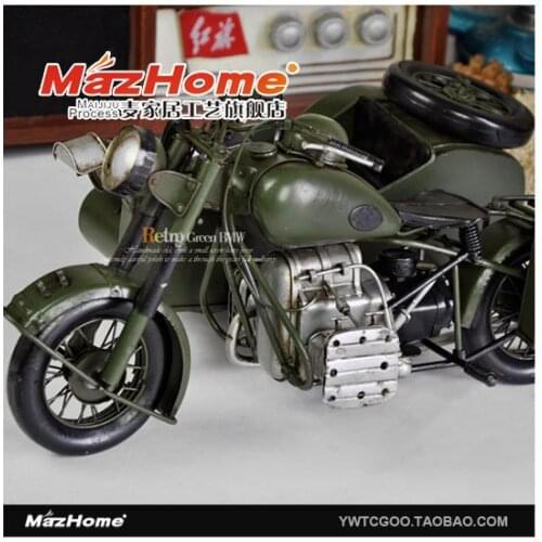Wrought iron vintage World War II, the new sidecar motorcycle models to do the old storefront decorations birthday gift