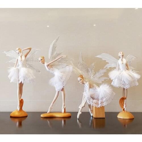 Beautiful Girl Creative Gifts Resin Angel Ornaments Artificial Home Decor Miniature Flower Fairy Figurines Wedding decoration