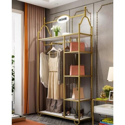 Floor hanger home bedroom net red iron coat rack simple modern space storage clothes shelf