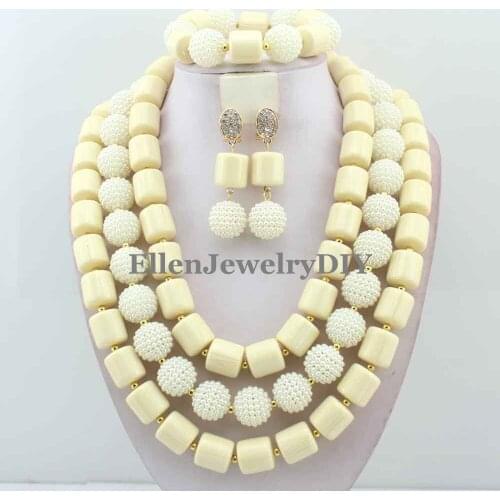 Charming Statement Necklace Nigerian Wedding African Beads Bridal Jewelry Set Coral Jewelry Set Womens Jewellery Set W12334