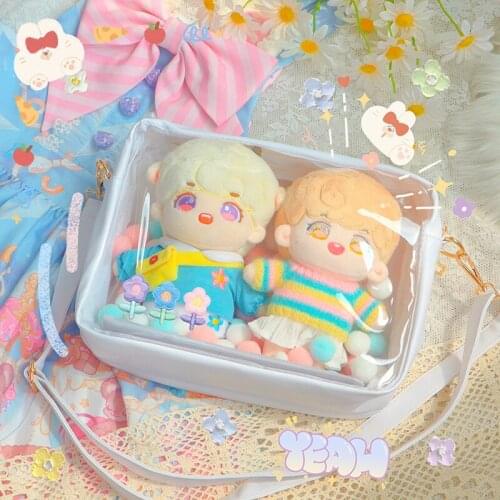 Preppy Style Sweet Lolita Cute 20cm Dolls Transparent Jelly JK Unifrom Bag Messenger Bag Kawaii Girl Student Itabag Handbag