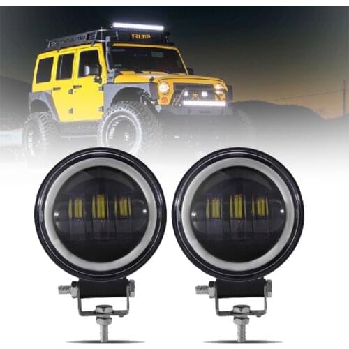 2pcs 4.5inch 30W led working lights Driving Lamp Fog lights with Angel eye12V/24V Offroad Truck Tractor Boat SUV Auto Fog Lamps
